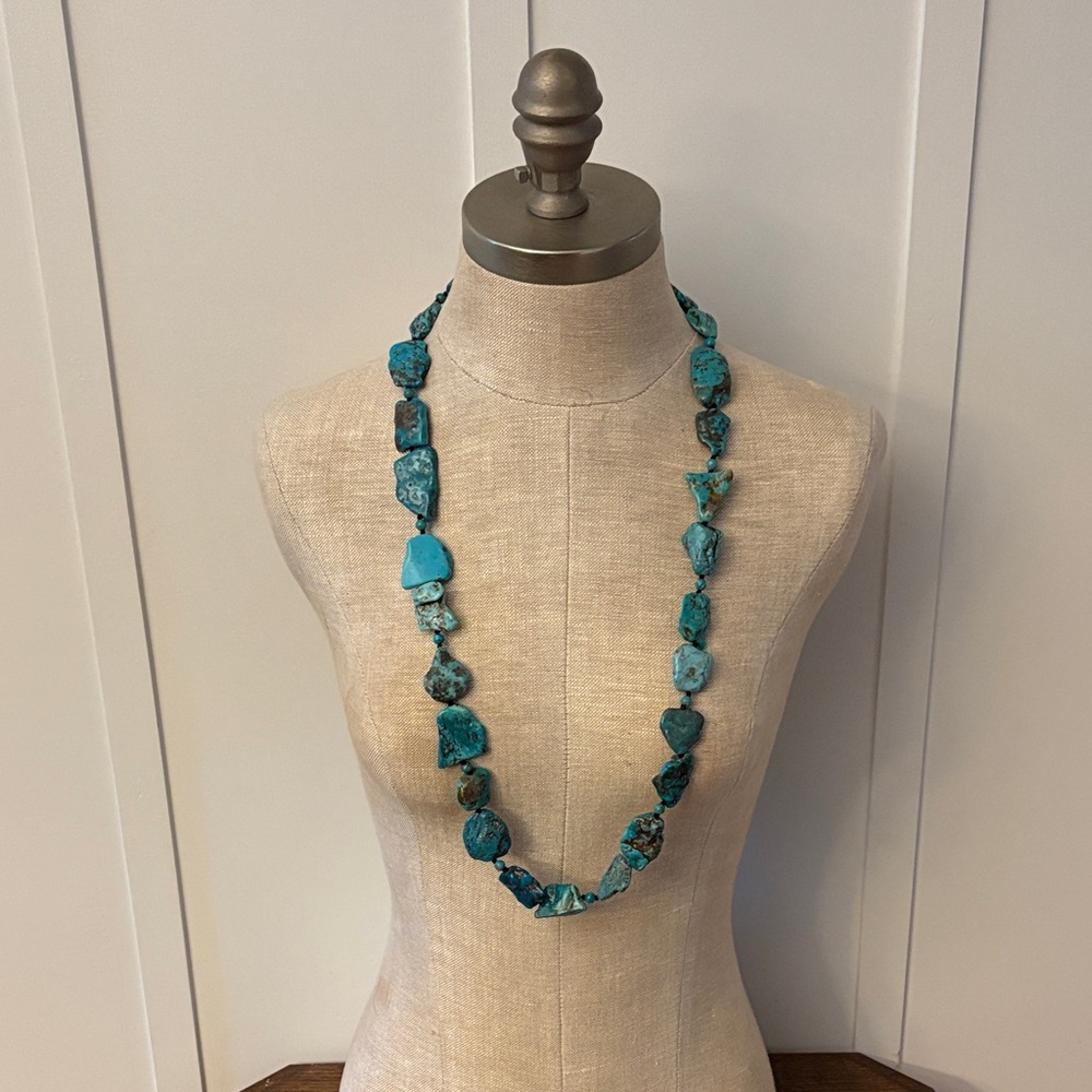 Elegant Turquoise “Nugget” Stone Necklace